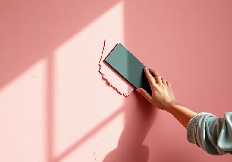 Application d'un enduit décoratif à la lisseuse sur un mur